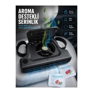 USB Şarjlı Araç Boyun Soğutucu Fan 5 Kademeli Sessiz Çalışan Turbo Fan