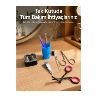 Ev Tipi Manikür Seti Cımbız Tırnak Makası Kaş Makası Bakım Kiti