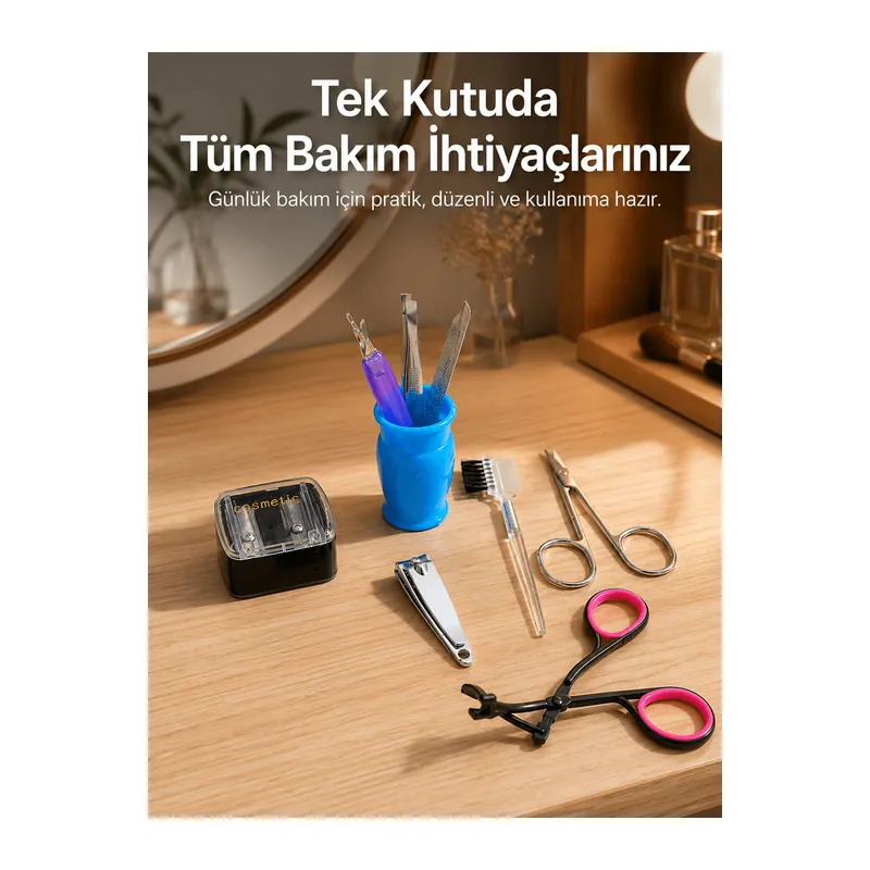 Ev Tipi Manikür Seti Cımbız Tırnak Makası Kaş Makası Bakım Kiti
