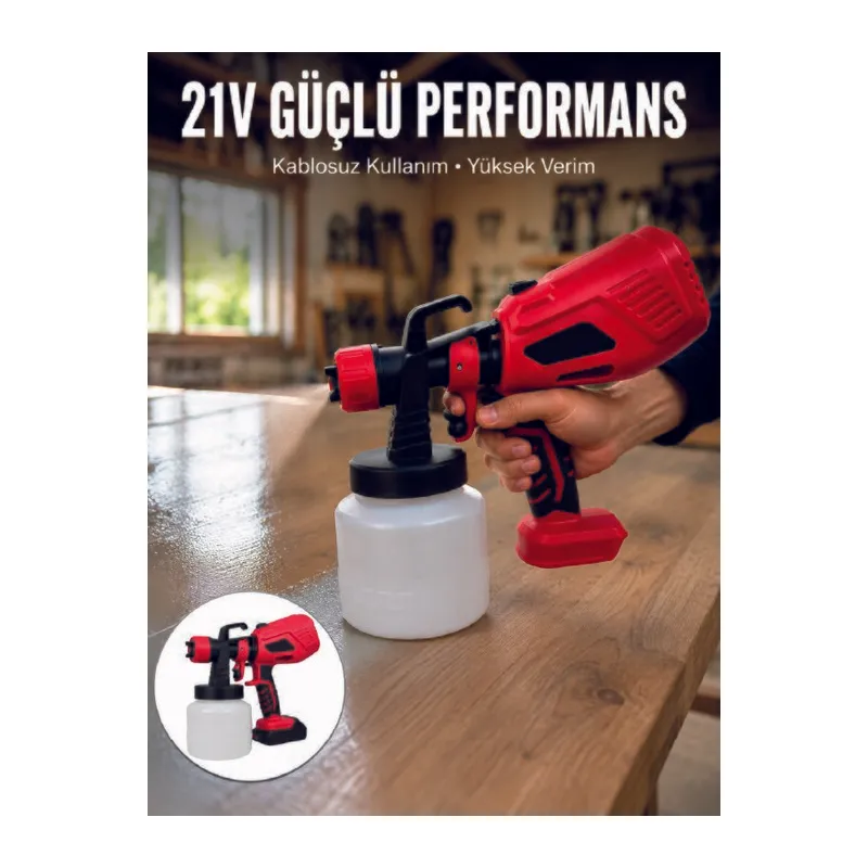 800 ml Geniş Hazne ile Kesintisiz Boya Uygulaması