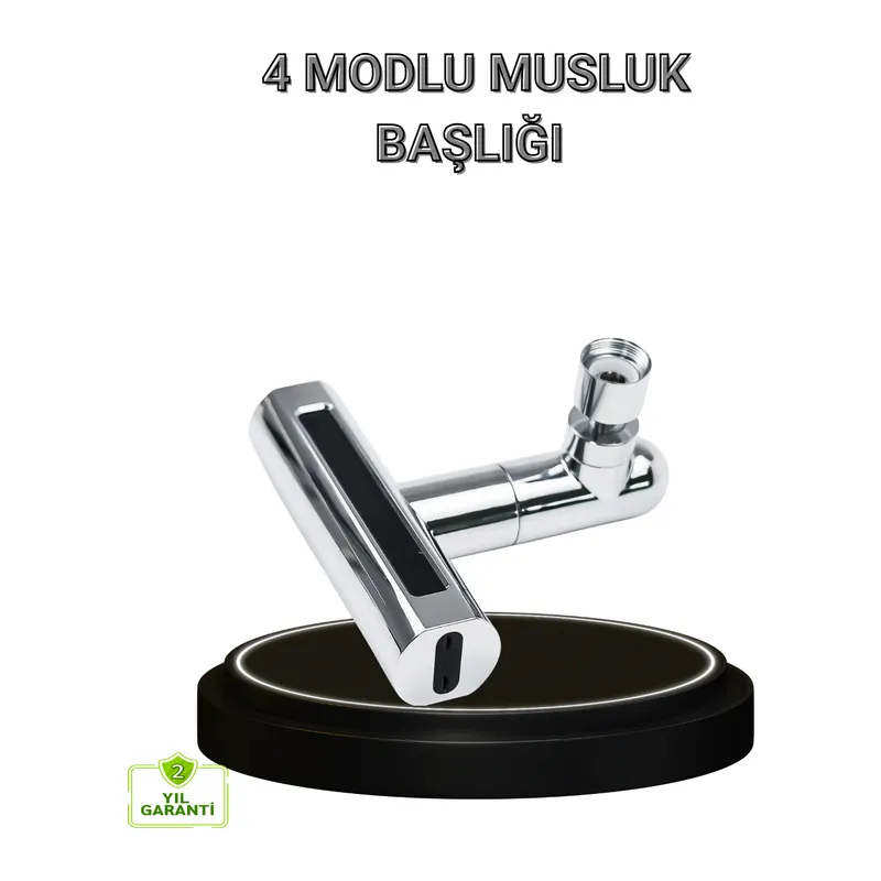 4 Fonksiyonlu Musluk Başlığı 360 Derece Dönebilen ve Su Tasarruflu