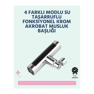 Krom Kaplamalı Çok Fonksiyonlu Musluk Başlığı | Paslanmaz Malzeme