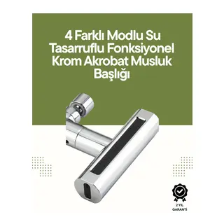 Krom Musluk Başlığı | 4'ü 1 Arada Su Çıkışı | Kolay Montajlı