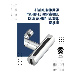 4 Modlu Musluk Başlığı Şelale, Yağmur, Sprey, Köpük Akışı Yüksek Basınç Performansı Modern Tasarım
