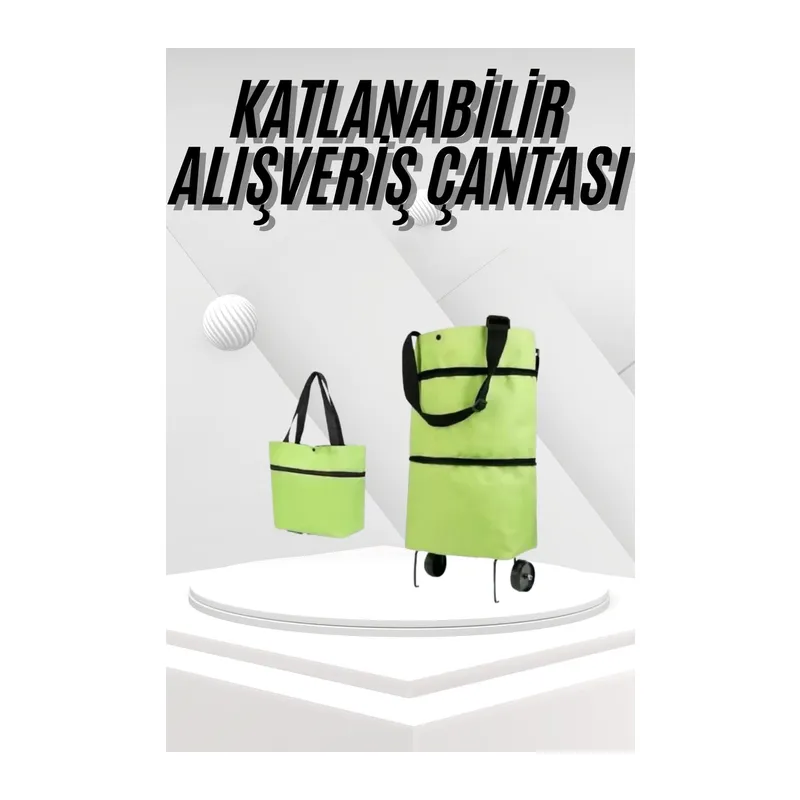 Katlanabilir Tekerlekli Pazar Market Çarşı Arabası Market Alışveriş Çantası