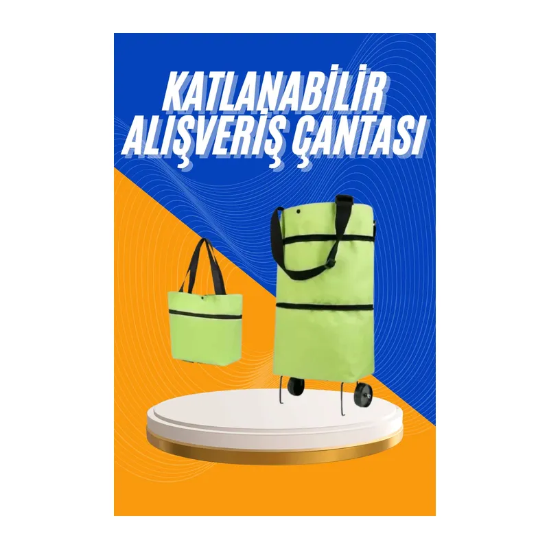 Alışveriş Çantası Katlanabilir Pazar Arabası Tekerlekli Pazar Arabası Katlanabilir