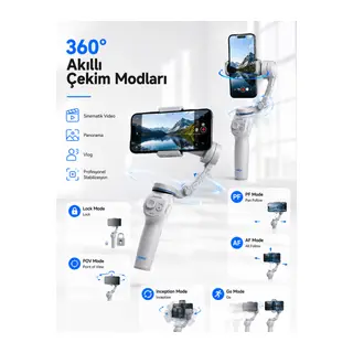 3 Eksen Telefon Sabitleyici Canlı Yayın Vlog Mobil Video Çekimi İçin Profesyonel Gimbal