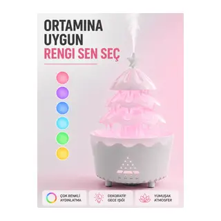 Dekoratif Şans Ağacı Ultrasonik Nemlendirici RGB Gece Lambalı Aroma Difüzörü