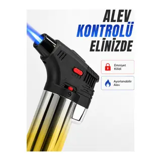 Çok Amaçlı Jet Alev Çakmak Kamp Mutfak ve Puro Kullanımına Uygun
