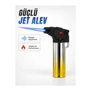 Metal Gövdeli Pürmüz Çakmak Ayarlanabilir Alevli Rüzgar Dayanıklı Tasarım