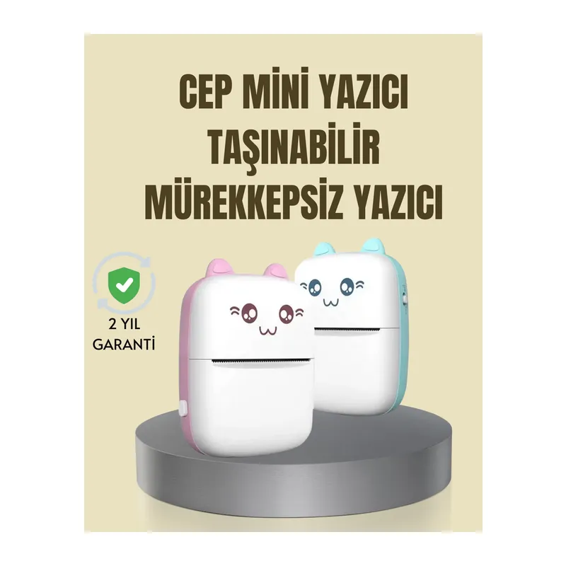 Taşınabilir Mini Termal Yazıcı 200 DPI Bluetooth Bağlantılı