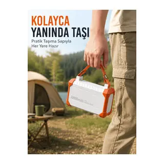 60000 mAh Yüksek Kapasiteli Powerbank 22.5W Hızlı Şarj 4 Entegre Kablolu Dijital Göstergeli Taşınabilir Şarj Cihazı