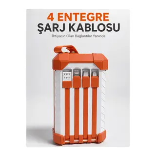 Yüksek Kapasiteli 60000 mAh Güç Bankası 22.5W Hızlı Şarj Type-C USB Çıkışlı Dahili Kablolu Dijital Göstergeli