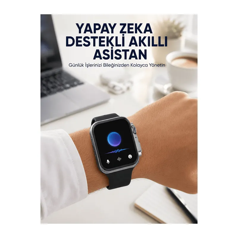 Modern Tasarımlı Akıllı Saat Uzun Pil Süresi ve Net Ekran Yeni Nesil