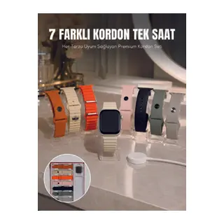 Bluetooth Konuşmalı Akıllı Saat 7 Farklı Kordonlu iOS ve Android Uyumlu Akıllı Kol Saati