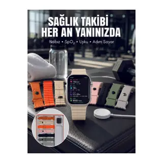7'li Kordon Setli Akıllı Saat Bluetooth Görüşme Bildirim Destekli Çok Fonksiyonlu Smart Watch