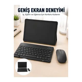 Android İşletim Sistemli SIM Kart Girişli Tablet Bluetooth Klavye Mouse Seti Mobil İnternet Destekli