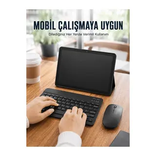 Bluetooth Klavyeli Android Tablet Seti SIM Kart Destekli Kablosuz Mouse ve Mobil Çalışma Deneyimi