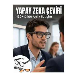 Yapay Zekâ Destekli Bluetooth Akıllı Gözlük Açık Kulak Ses Teknolojisi Müzik Dinleme ve Telefon Görüşmesi