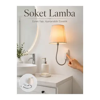 Soket Tipi Ayarlanabilir Başlıklı Dekoratif Gece Lambası