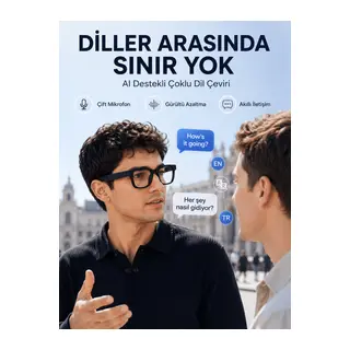 Kameralı Akıllı Gözlük 8 MP Fotoğraf Çekimi 1080P Video Kayıt Yapay Zeka Çoklu Dil Çeviri Özellikli