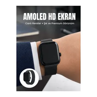 Bluetooth Görüşmeli Dokunmatik Akıllı Saat 3 Farklı Kordon Seçeneği