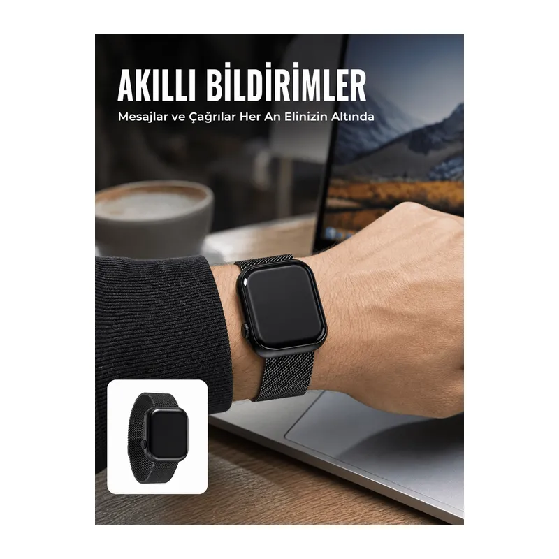 Dokunmatik AMOLED Akıllı Saat Nabız Uyku ve Spor Takip Özellikli