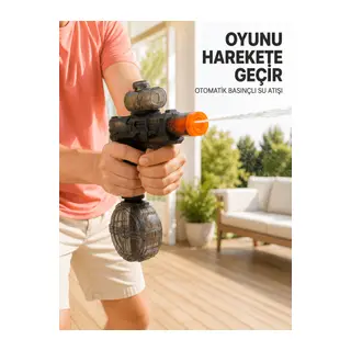 Şarj Edilebilir Su Tabancası Büyük Hazneli Otomatik Atışlı 8-12 Metre Menzilli