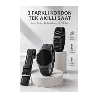 Yeni Nesil Akıllı Saat Bluetooth Görüşme, Sağlık Takibi, AMOLED Ekran ve 3 Kordon Seti