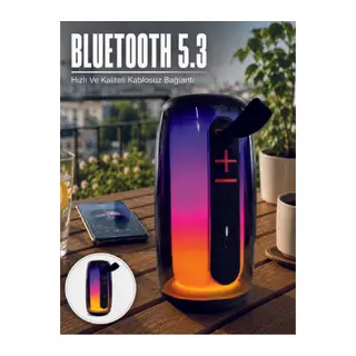 Kablosuz Bluetooth Hoparlör RGB Ambiyans Işıklı USB ve TF Kart Destekli