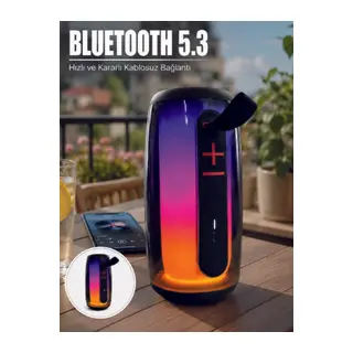 RGB LED Taşınabilir Bluetooth Speaker Güçlü Bas Ses Type-C Şarj Girişli