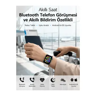 Dokunmatik Ekranı, Bluetooth Görüşme Desteği ve Akıllı Bildirim Özellikleriyle Teknolojiyi Bileğinize Taşıyan Akıllı Saat