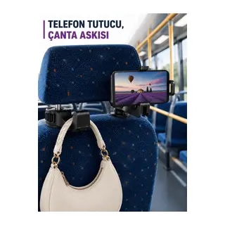 Araç İçi Telefon Sabitleyici ve Koltuk Arkası Çanta Askılığı