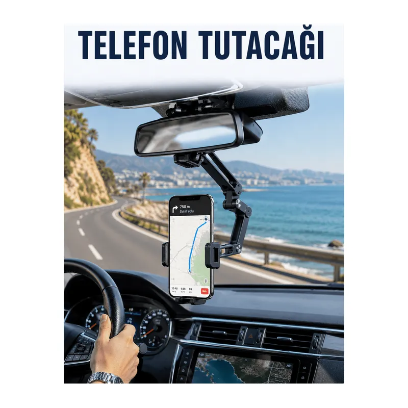 Araç Dikiz Aynası Telefon Tutucu Navigasyon Kullanımına Uygun Telefon Standı