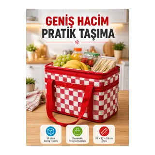 Isı Yalıtımlı Termos Piknik Çantası Geniş Hacimli Soğuk ve Sıcak Taşıma Çantası