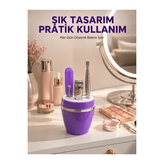 Mor Manikür Pedikür Seti Taşınabilir Kişisel Bakım Kiti