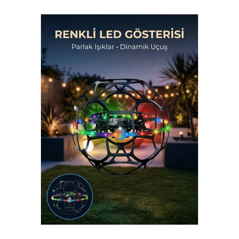 Koruyucu Kafesli Dron El Hareketiyle Kontrol Edilebilen Uçan