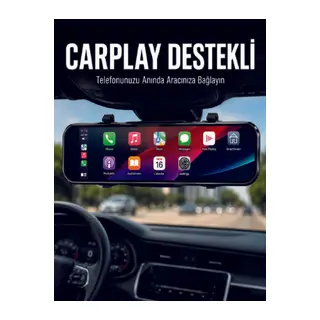 Ayna Carplay Araç İçi 9.66 İnç IPS Ekran Geri Görüş Kamerası Destekli