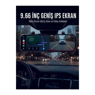 Araç İçi Ayna Carplay Dokunmatik Multimedya ve Kamera Kayıt Ekranı