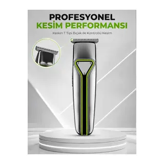 Şarjlı Saç Sakal Tıraş Makinesi T Başlıklı 1 2 3 mm Taraklı Kablolu ve Kablosuz Kullanım