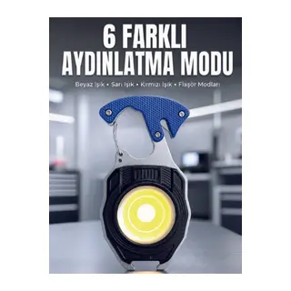 Araç Kamp Outdoor ve Tamir İşleri İçin Çok Amaçlı COB LED Şarjlı Kurtarma ve Çalışma Feneri