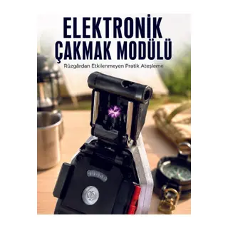 Şarjlı Çalışan El Feneri Elektronik Çakmak Emniyet Kemeri Kesici ve Tornavida Uçlu