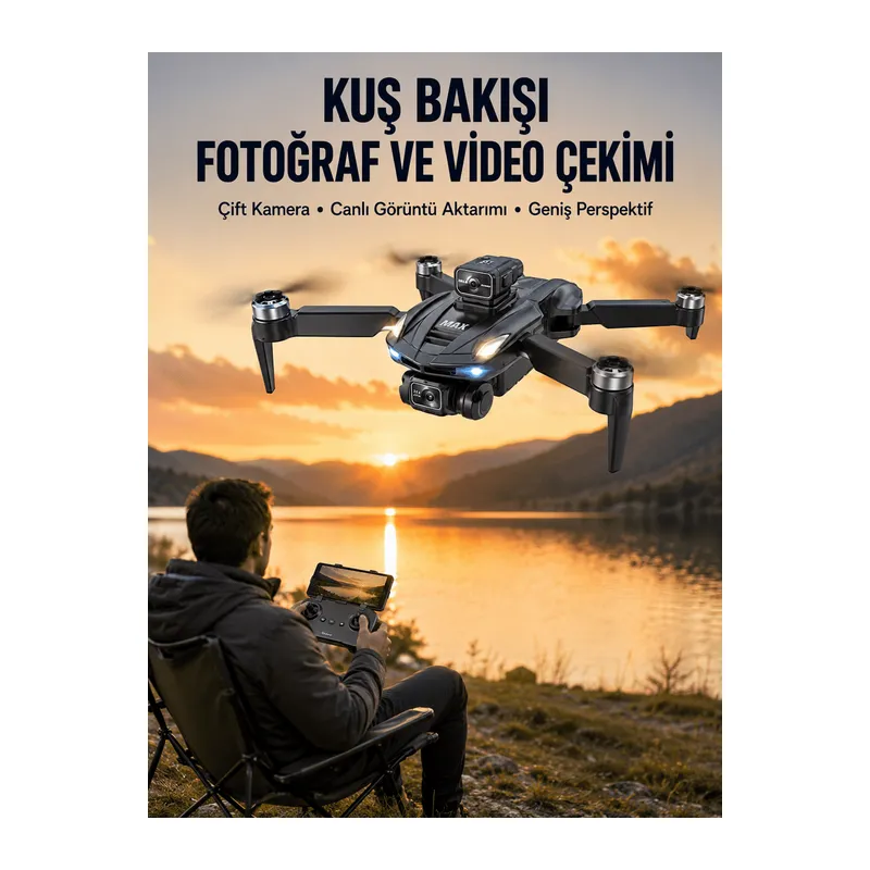 Ekranlı Kumandalı Katlanabilir Kamera Drone Hobi ve Günlük Kullanım
