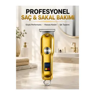 Profesyonel Tıraş Makinesi 120 Dakika Kullanım T Bıçaklı 3 Taraklı USB Şarjlı Saç Sakal Kesme Makinesi