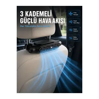 Taşınabilir Araç Koltuk Fanı Sessiz Çalışan USB Şarjlı Boyun Soğutucu