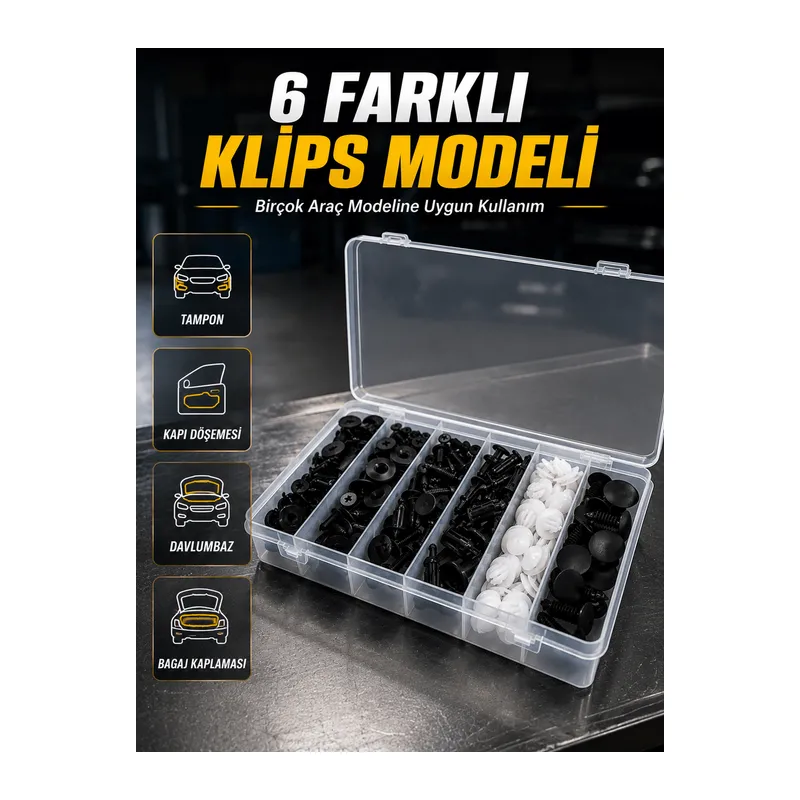 Otomotiv Plastik Klips Seti | Kaporta, Çamurluk, Davlumbaz ve İç Trim Klipsleri