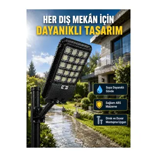 Güneş Enerjili Dış Mekan LED Lambası Geniş Aydınlatma Açılı Akıllı Sokak Lambası