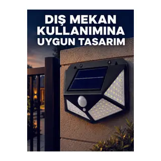Güneş Enerjisi ile Şarj Olan Hareket Sensörlü 3 Modlu LED Dış Mekan Duvar Aydınlatması