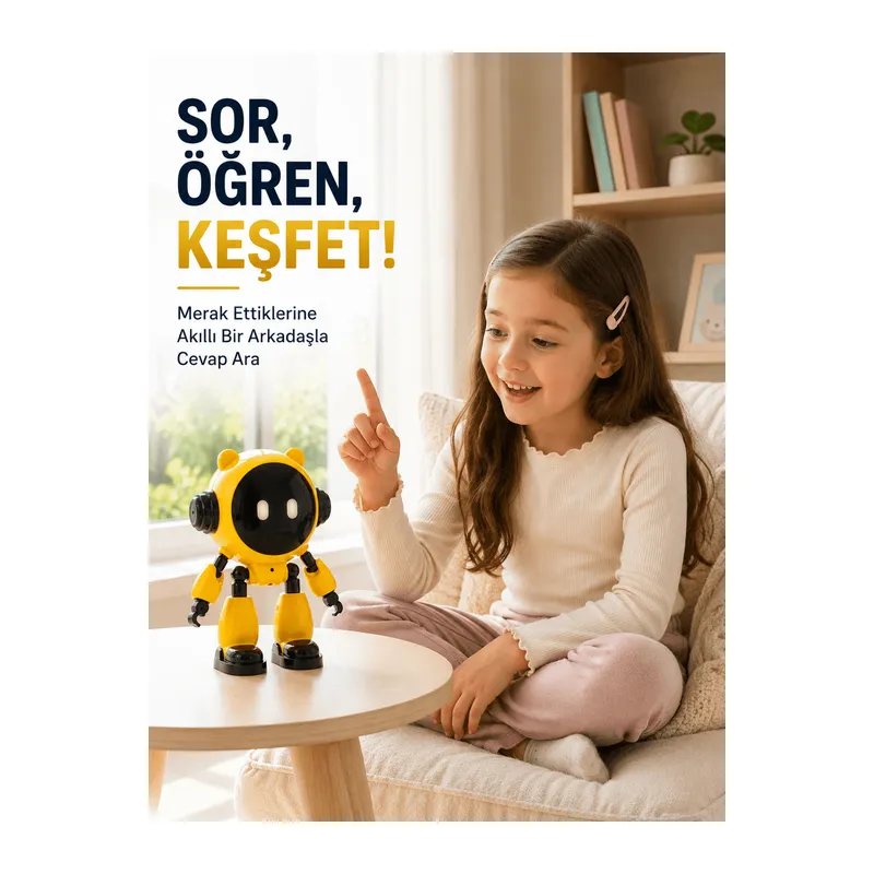 Yapay Zeka Robotu Çocuklar İçin 40 Dil Destekli Konuşan Eğitici Akıllı Robot