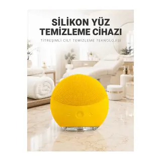 Elektrikli Silikon Yüz Temizleme Fırçası Şarjlı Ayarlanabilir Titreşimli Cilt Bakımı